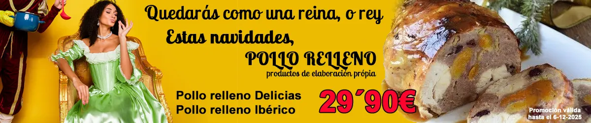 Pollo relleno. Promoción Navidad 2025. Delicies L'Avinguda de Terrassa