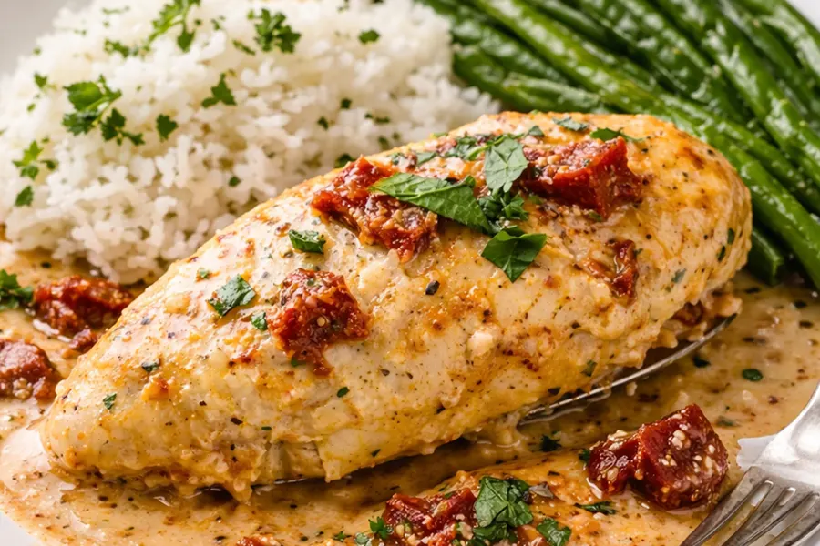 Receta Pollo cremoso con tomates secos (estilo Marry Me Chicken)