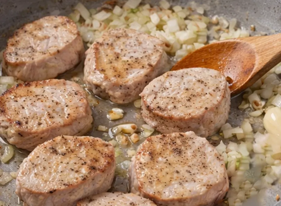 Receta Lomo en crema de almendras