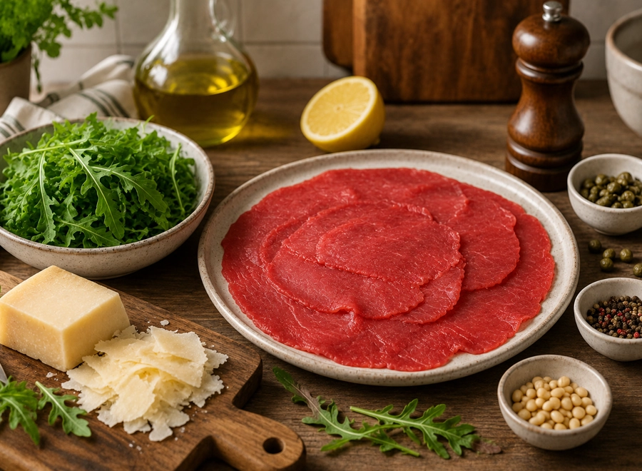 Foto 2 Carpaccio de Ternera con Virutas de Parmesano y Rúcula