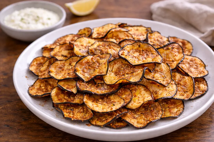 Receta Chips de berenjena en freidora de aire