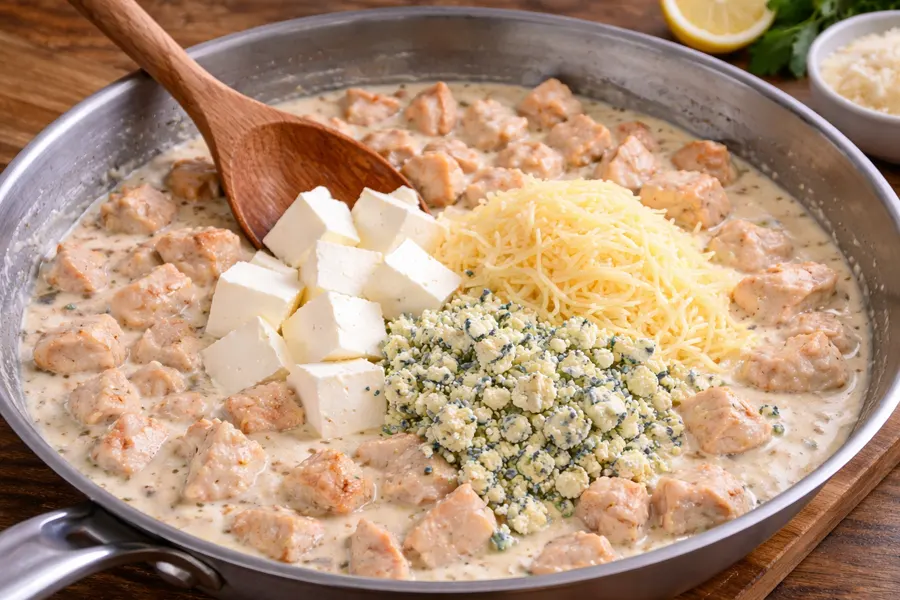 Foto 2 Pasta a los 3 quesos con pollo