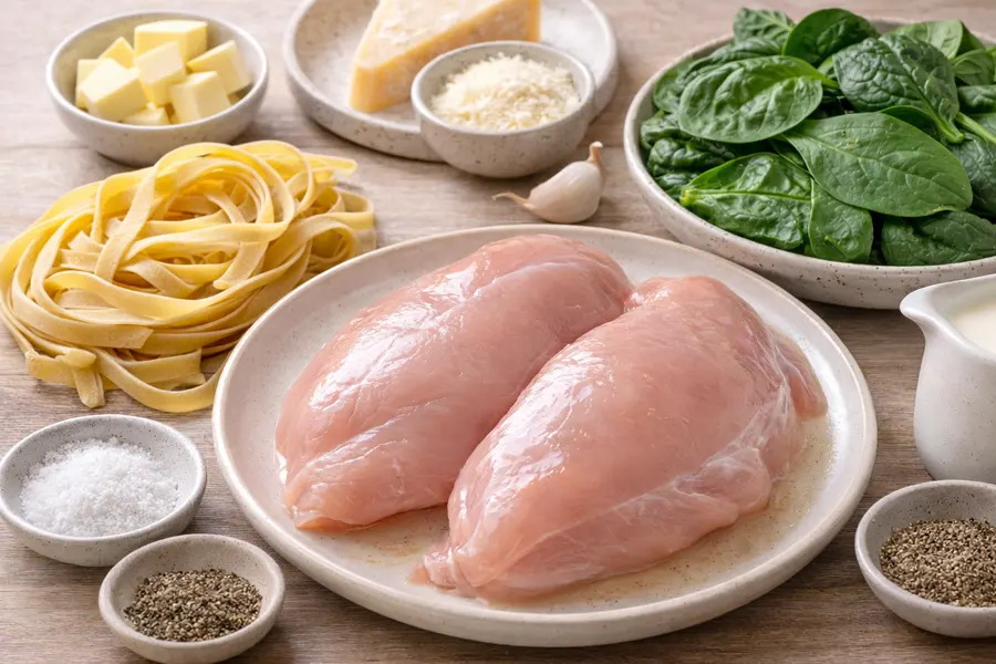 Foto 2 Pollo Alfredo con espinacas