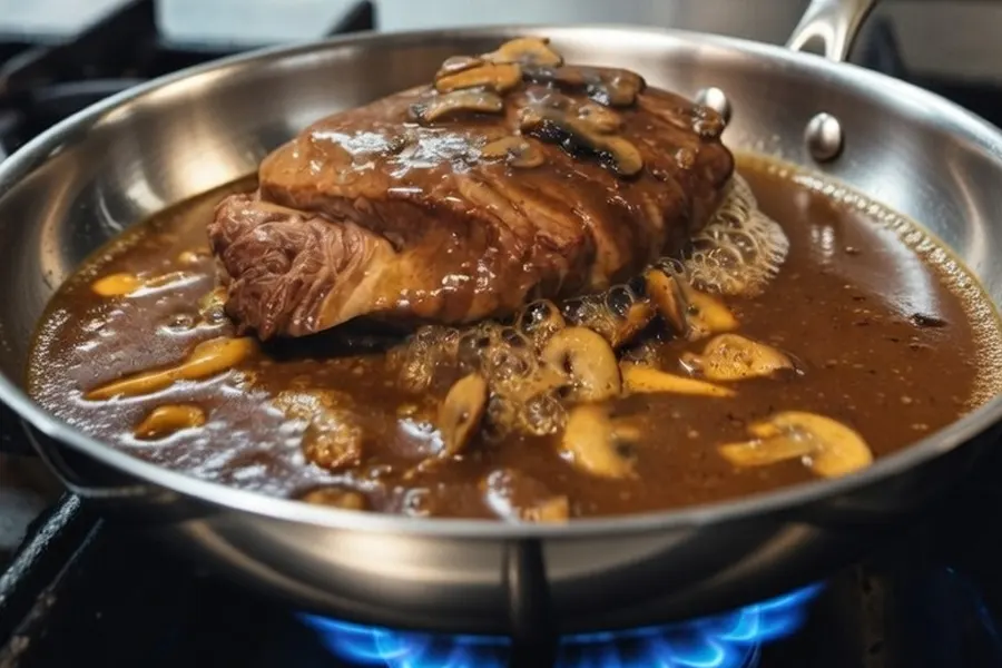 Foto 3 Ternera con salsa de setas: receta cremosa y fácil paso a paso