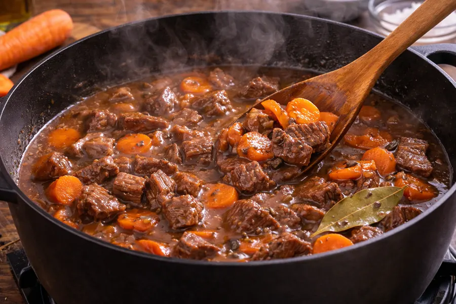 Foto 3 Ternera guisada con zanahoria: receta tradicional tierna y fácil